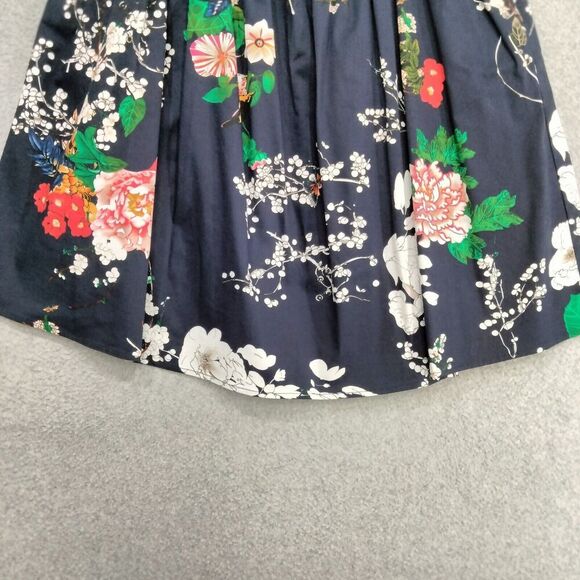 Grace Karin A-Line Skirt Womens Size M Navy Blue Floral Pleated Short Stretch - Picture 3 of 11